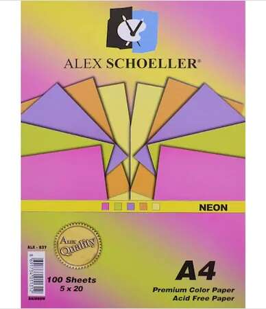 ALEX A4 FOSFORLU 100 LÜ RENKLİ FOTOKOPİ KAĞIDI ALX 837