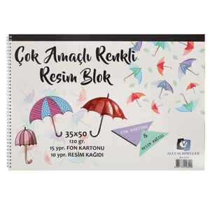 ALEX - ALEX ÇOK AMAÇLI 35x50 RESİM+FON BLOK DEFTER 10+15 YP.ALX-0299