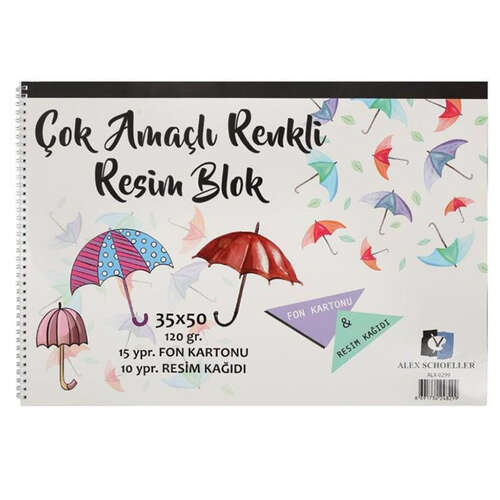 ALEX ÇOK AMAÇLI 35x50 RESİM+FON BLOK DEFTER 10+15 YP.ALX-0299