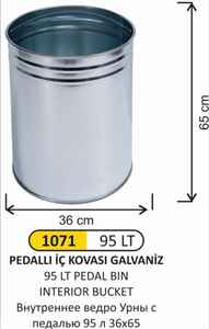 Arı Metal - Arı Metal 1071 Pedallı İç Kovası 95 Lt 41X73