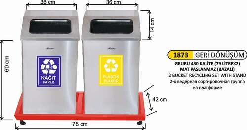 Arı Metal 1873 Geri Dönüşüm Paslanmaz 2 Li 79 Litre