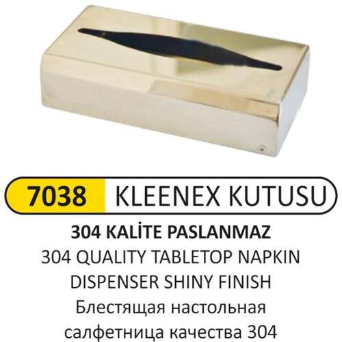 Arı Metal 7038 Kleenex Kutusu Parlak 304 Kalite
