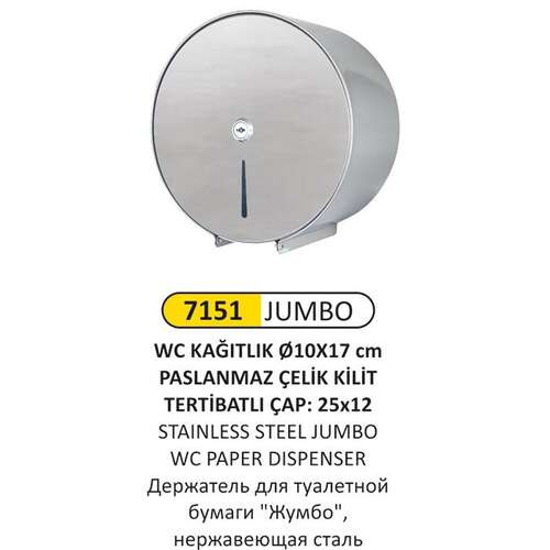 Arı Metal 7151 Paslanmaz Jumbo Wc Kağıtlık