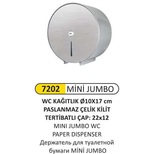 Arı Metal 7202 Paslanmaz Mini Jumbo Wc Kağıtlık
