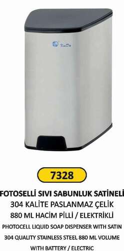 Arı Metal 7328 Fotoselli Sıvı Sabunluk Paslanmaz Satineli 880 ML
