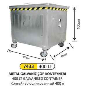 Arı Metal - Arı Metal 7433 400 Lt Galvaniz Konteyner