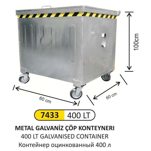 Arı Metal 7433 400 Lt Galvaniz Konteyner