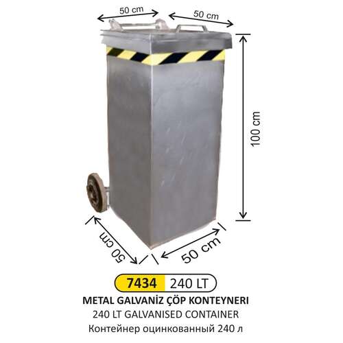 Arı Metal 7434 240 Lt Galvaniz Konteyner