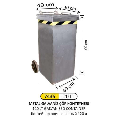 Arı Metal 7435 120 Lt Galvaniz Konteyner