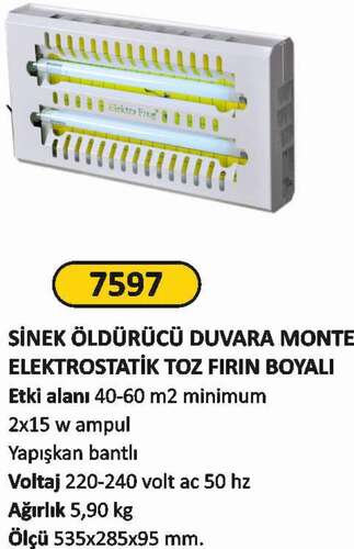 Arı Metal 7597 Sinek Öldürücü Duvara Monte Beyaz