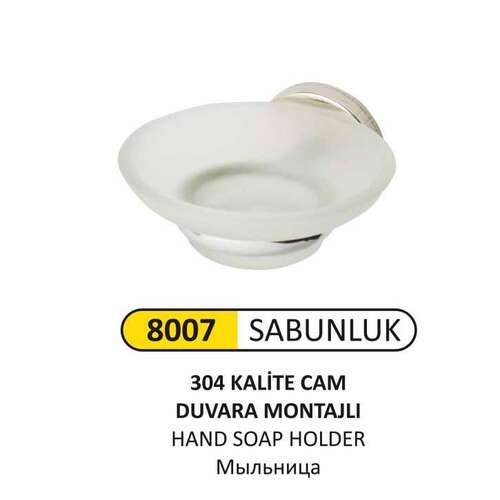 Arı Metal 8007 Sabunluk Cam Duvara Montajlı 304 Kalite