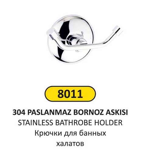 Arı Metal 8011 Çiftli Bornoz Askılığı 304 Kalite