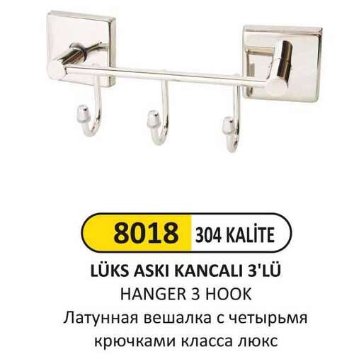 Arı Metal 8018 3 Lü Askılık Lüks 304 Kalite