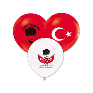 MUHTELİF - BALON 12-A BASKILI ATA/BAYRAK/NAZAR 100 LÜ