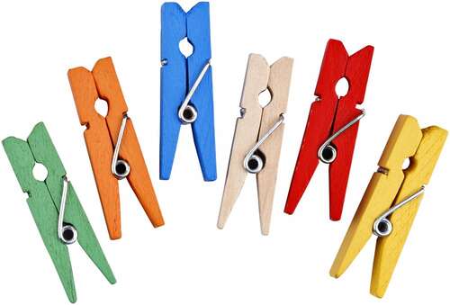 BRONS AHŞAP MANDAL RENKLİ KÜÇÜK BR-904 24'LÜ