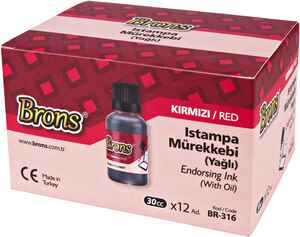 BRONS - BRONS ISTAMPA MÜREKKEBİ KIRMIZI 30 cc BR-316
