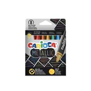 CARIOCA - Carıoca 8 Renk Metalik Wax Maxı Yıkanabilir Pastel Boya 43163