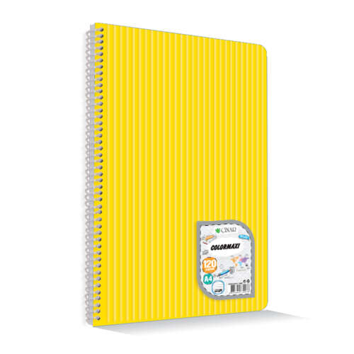 ÇINAR COLORMAXI A4 120 YP KARELİ PP KAPAK SPİRALLİ DEFTER 73008