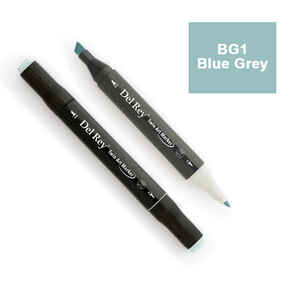 PEBEO - DEL REY TWIN MARKER BG1 BLUE GREY ÇİFT UÇLU GRAFİK KALEMİ MN-DRBG1