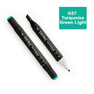 PEBEO - DEL REY TWIN MARKER BG57 TURQUOİSE GREEN LİGHT ÇİFT UÇLU GRAFİK KALEMİ MN-DR057