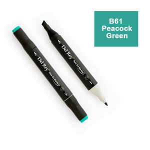 PEBEO - DEL REY TWIN MARKER BG61 PEACOCK GREEN ÇİFT UÇLU GRAFİK KALEMİ MN-DR061