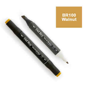 PEBEO - DEL REY TWIN MARKER BR100 WALNUT ÇİFT UÇLU GRAFİK KALEMİ MN-DR100