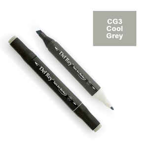 PEBEO - DEL REY TWIN MARKER CG3 COOL GREY ÇİFT UÇLU GRAFİK KALEMİ MN-DRCG3