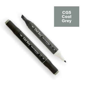 PEBEO - DEL REY TWIN MARKER CG5 COOL GREY ÇİFT UÇLU GRAFİK KALEMİ MN-DRCG5