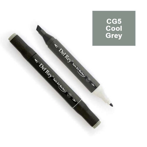 DEL REY TWIN MARKER CG5 COOL GREY ÇİFT UÇLU GRAFİK KALEMİ MN-DRCG5