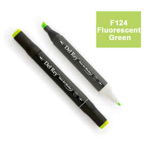 PEBEO - DEL REY TWIN MARKER F124 FLUORESCENT GREEN ÇİFT UÇLU GRAFİK KALEMİ MN-DR124