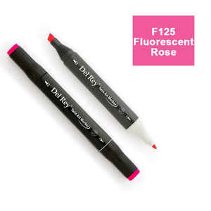 PEBEO - DEL REY TWIN MARKER F125 FLUORESCENT ROSE ÇİFT UÇLU GRAFİK KALEMİ MN-DR125