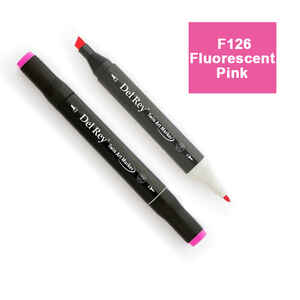 PEBEO - DEL REY TWIN MARKER F126 FLUORESCENT PİNK ÇİFT UÇLU GRAFİK KALEMİ MN-DR126
