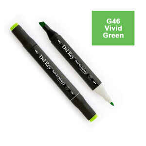 PEBEO - DEL REY TWIN MARKER G46 VİVİD GREEN ÇİFT UÇLU GRAFİK KALEMİ MN-DR046
