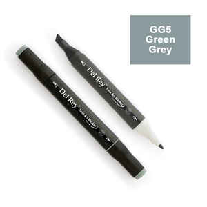PEBEO - DEL REY TWIN MARKER GG5 GREEN GREY ÇİFT UÇLU GRAFİK KALEMİ MN-DRGG5