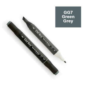PEBEO - DEL REY TWIN MARKER GG7 GREEN GREY ÇİFT UÇLU GRAFİK KALEMİ MN-DRGG7