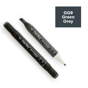 PEBEO - DEL REY TWIN MARKER GG9 GREEN GREY ÇİFT UÇLU GRAFİK KALEMİ MN-DRGG9