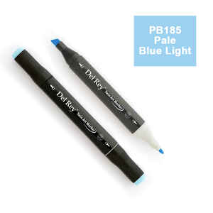 PEBEO - DEL REY TWIN MARKER PB185 PALE BLUE LİGHT ÇİFT UÇLU GRAFİK KALEMİ MN-DR185