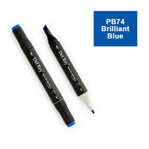 PEBEO - DEL REY TWIN MARKER PB74 BRİLLİANT BLUE ÇİFT UÇLU GRAFİK KALEMİ MN-DR074