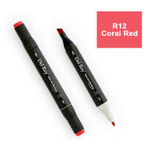 PEBEO - DEL REY TWIN MARKER R12 CORAL RED ÇİFT UÇLU GRAFİK KALEMİ MN-DR012