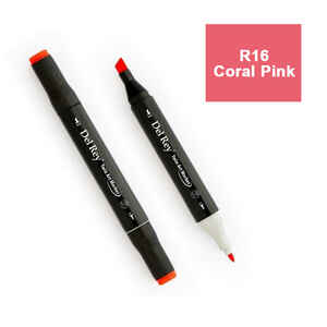 PEBEO - DEL REY TWIN MARKER R16 CORAL PİNK ÇİFT UÇLU GRAFİK KALEMİ MN-DR016