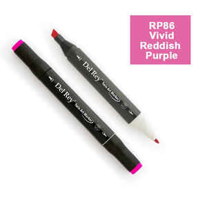 PEBEO - DEL REY TWIN MARKER RP86 VİVİD REDDİSH PURPLE ÇİFT UÇLU GRAFİK KALEMİ MN-DR086