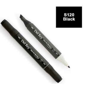 PEBEO - DEL REY TWIN MARKER S120 BLACK ÇİFT UÇLU GRAFİK KALEMİ MN-DRYS120