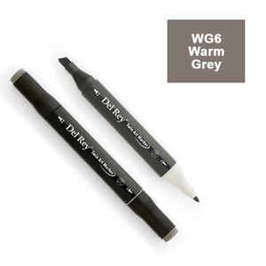 PEBEO - DEL REY TWIN MARKER WG6 WARM GREY ÇİFT UÇLU GRAFİK KALEMİ MN-DRWG6