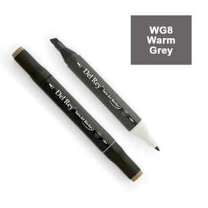 PEBEO - DEL REY TWIN MARKER WG8 WARM GREY ÇİFT UÇLU GRAFİK KALEMİ MN-DRWG8