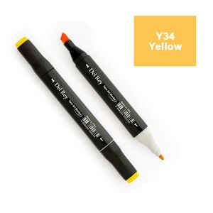PEBEO - DEL REY TWIN MARKER Y34 YELLOW ÇİFT UÇLU GRAFİK KALEMİ MN-DR034