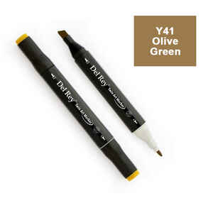 PEBEO - DEL REY TWIN MARKER Y41 OLİVE GREEN ÇİFT UÇLU GRAFİK KALEMİ MN-DR041