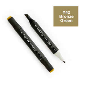 PEBEO - DEL REY TWIN MARKER Y42 BRONZE GREEN ÇİFT UÇLU GRAFİK KALEMİ MN-DR042