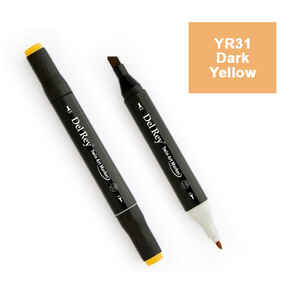 PEBEO - DEL REY TWIN MARKER YR31 DARK YELLOW ÇİFT UÇLU GRAFİK KALEMİ MN-DR031