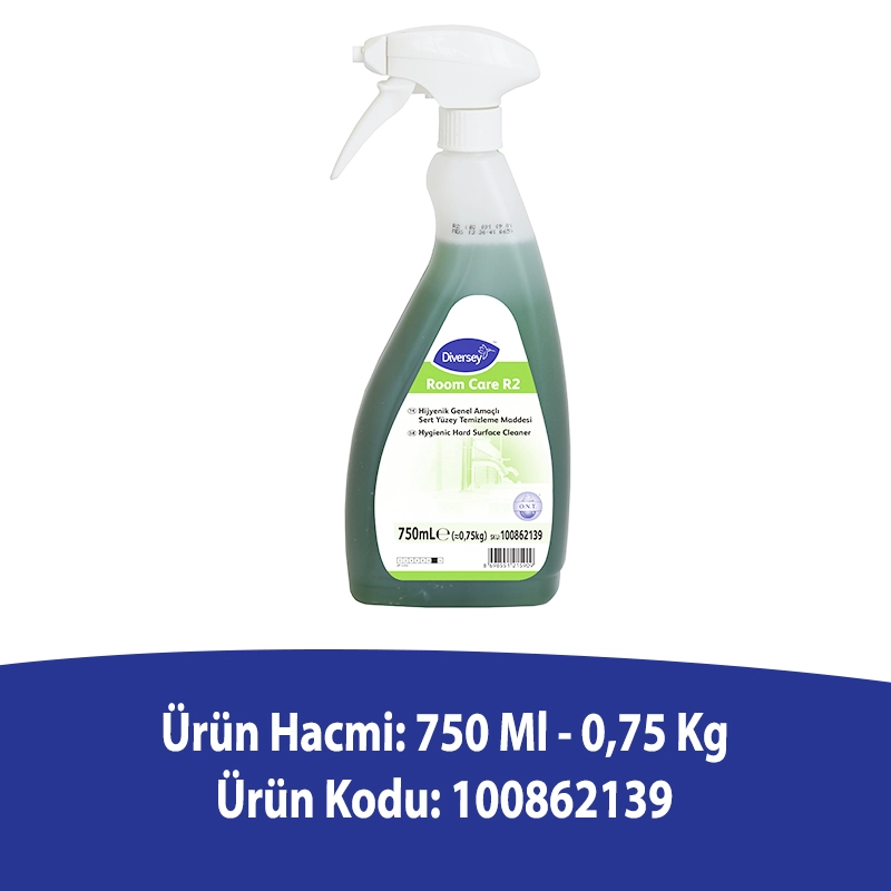 Diversey Room Care R2 Çok Amaçlı Hijyenik Yüzey Temizleyici 750 ML - Thumbnail (2)