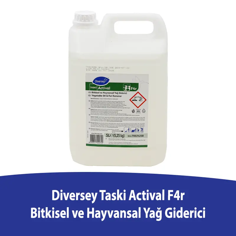 Diversey - Diversey Taski Actival Bitkisel ve Hayvansal Yağ Giderici F4r 5L/5,25 Kg (1)